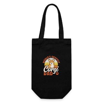 Welsh Corgi Dog The Okayest Corgi Dad in the World - Gift Bag for Bottles - black - Front