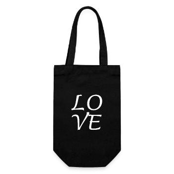 Love Favorite Person - Gift Bag for Bottles - black - Front