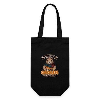 Murmeltiere bevorzugen Schokolade gegenüber Winter-T-Shirt - Geschenkbeutel für Flaschen - Schwarz - Vorne