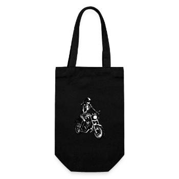 Biker Girl - Motorbike Design - Gift Bag for Bottles - black - Front