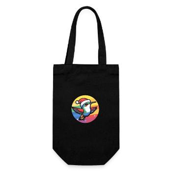 Hummingbird Bird Christmas Christmas - Gift Bag for Bottles - black - Front