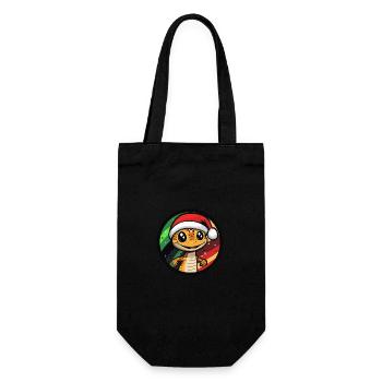 Echse Weihnachten Christmas - Geschenkbeutel für Flaschen - Schwarz - Vorne