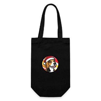 Beagle Dog Christmas Christmas - Gift Bag for Bottles - black - Front