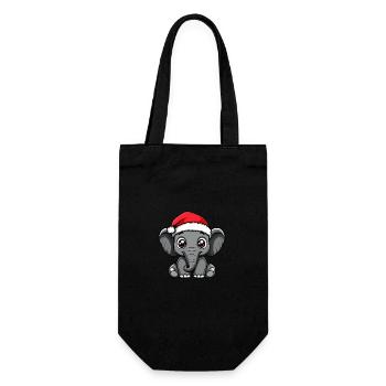 Mammouth Noël mignon - Sac à bouteille - noir - Devant
