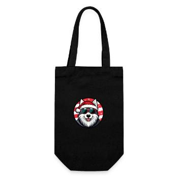 Husky chien Noël cool - Sac à bouteille - noir - Devant