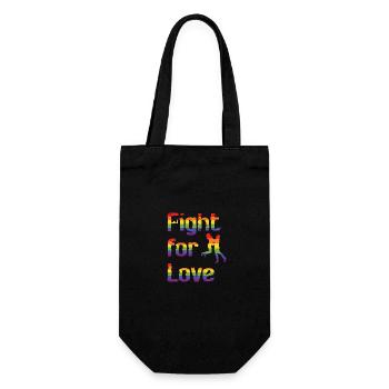 Fight for Love – Liebe ohne Grenzen - Geschenkbeutel für Flaschen - Schwarz - Vorne