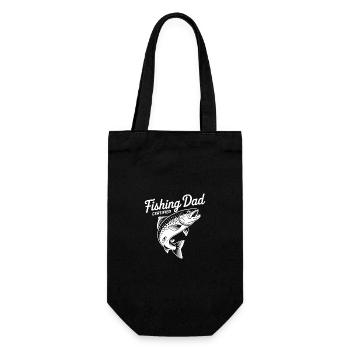 Bester Angelpapa Best Fishing Dad Approved - Geschenkbeutel für Flaschen - Schwarz - Vorne