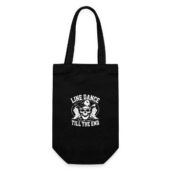 Line Dance bis zum Ende Linedance Motiv mit Skull - Geschenkbeutel für Flaschen - Schwarz - Vorne