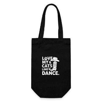 Cats and line dancing. Perfect for the cat mom - Gift Bag for Bottles - black - Front