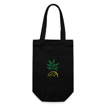 Ananas Sketch – Fresh Fruit Graphic - Geschenkbeutel für Flaschen - Schwarz - Vorne