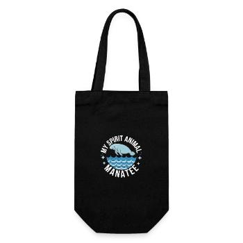 Manatee my spirit - I love Manatees Dugong - Gift Bag for Bottles - black - Front