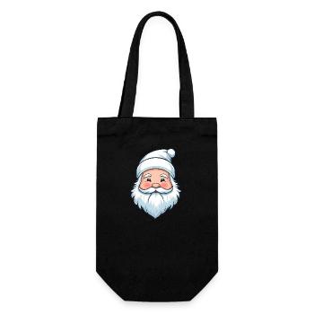 Weißer Weihnachtszauber - Geschenkbeutel für Flaschen - Schwarz - Vorne