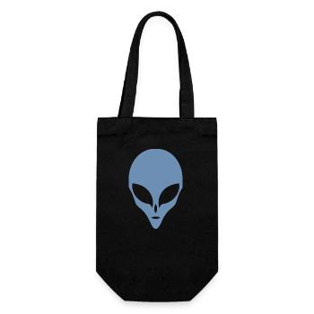 Alien Silhouette Head Face - Gift Bag for Bottles - black - Front