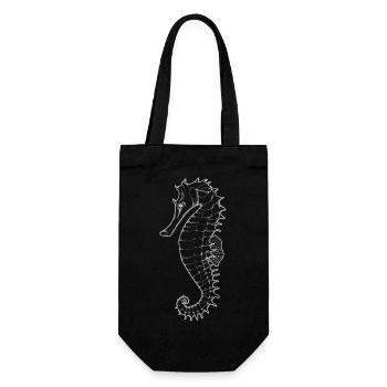 Seahorse Silhouette - Gift Bag for Bottles - black - Front