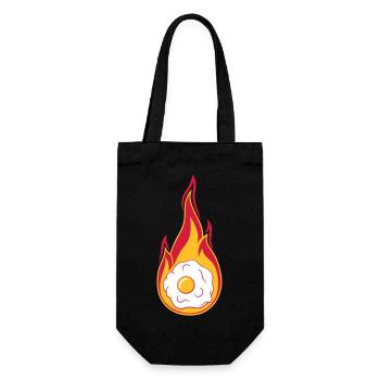 hot fire flames burn torch fried egg cook - Gift Bag for Bottles - black - Front