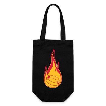 fire flame burning hot torch marry ring ho - Gift Bag for Bottles - black - Front