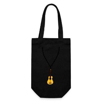 halskette schmuck gitarre lernen spielen song cool - Geschenkbeutel für Flaschen - Schwarz - Vorne
