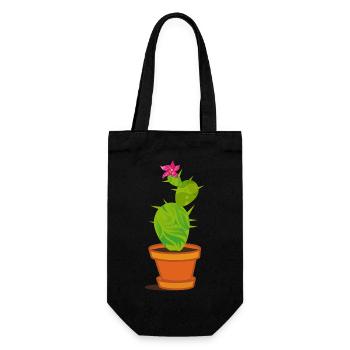 A cactus with blossom - Gift Bag for Bottles - black - Front