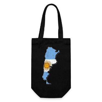 Argentina map with the Argentine coat of arms - Gift Bag for Bottles - black - Front