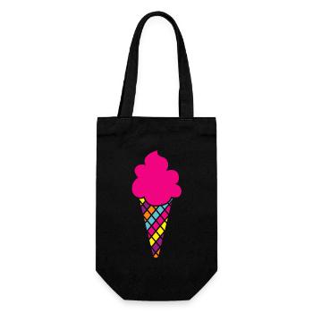 Cornet de crème glacée coloré Glace Gaufre Summer Fun Fan Sweets - Sac à bouteille - noir - Devant