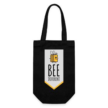 bee different saying quote - Gift Bag for Bottles - black - Front