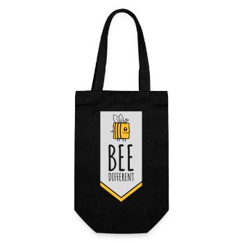 bee different saying quote - Gift Bag for Bottles - black - Front