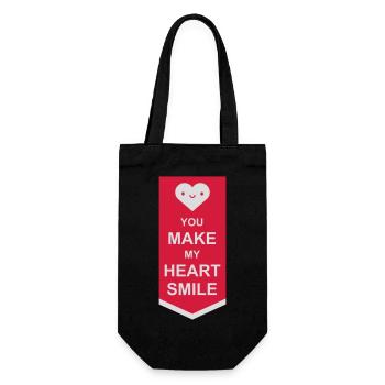 Faire sourire mon cœur - Sac à bouteille - noir - Devant