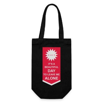 leave me alone day - Geschenkbeutel für Flaschen - Schwarz - Vorne