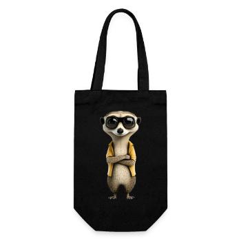Suricate cool avec lunettes de soleil et veste - Sac à bouteille - noir - Devant