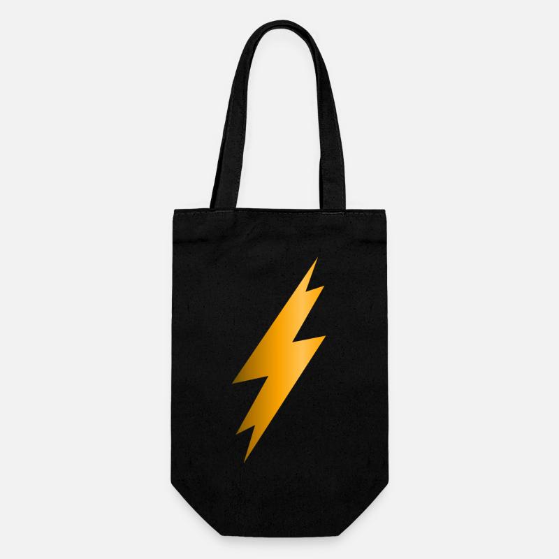 Lightning Bolt - Gift Bag for Bottles - black