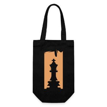 Chess King Chess Player Illustration Logo Game - Gift Bag for Bottles - black - Front