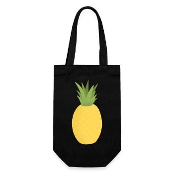 Ananas - Geschenkbeutel für Flaschen - Schwarz - Vorne