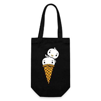 Birds Cream Waffle Cream Scoops Cream Cream Cone - Gift Bag for Bottles - black - Front