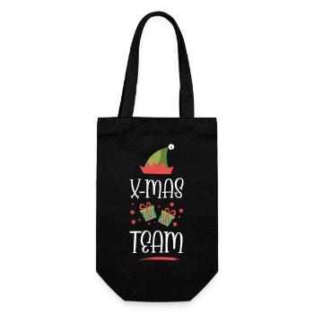 X-Mas Team - Gift Bag for Bottles - black - Front