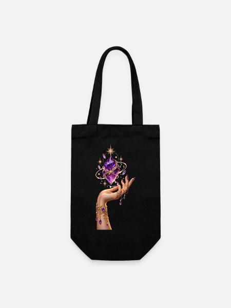 Magische Amethyst-Hand - Geschenkbeutel für Flaschen - Schwarz