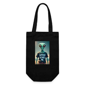 Alien - Humans scare me - Gift Bag for Bottles - black - Front