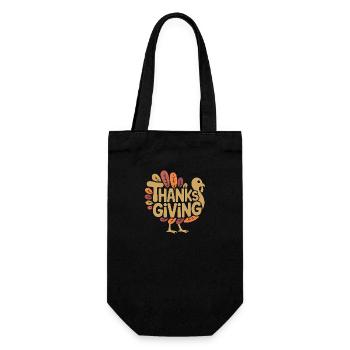 Thanksgiving Türkei - Cooles Vintage Comic Logo - Geschenkbeutel für Flaschen - Schwarz - Vorne