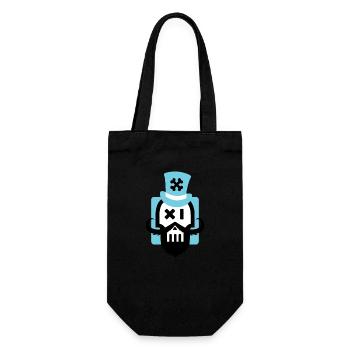 Bartschädel blau - Geschenkbeutel für Flaschen - Schwarz - Vorne