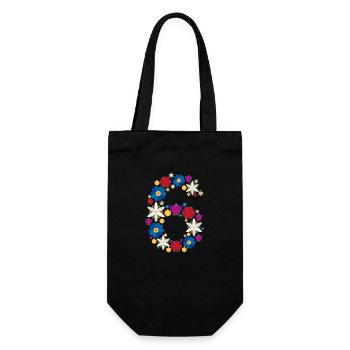 Flowers 6 - Geschenkbeutel für Flaschen - Schwarz - Vorne