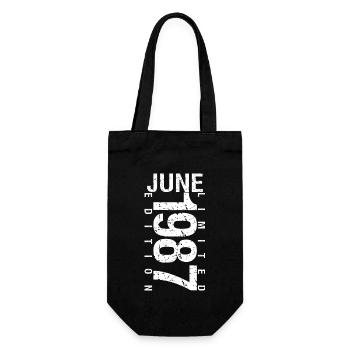 June 1987 June birthday gift June 1987 - Gift Bag for Bottles - black - Front
