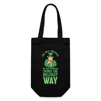 Irisches Belfast St. Patrick's Day Zitat - Geschenkbeutel für Flaschen - Schwarz - Vorne