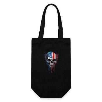USA skull - Geschenkbeutel für Flaschen - Schwarz - Vorne