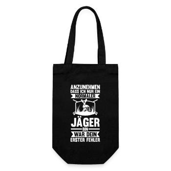 Hasenjäger Hasenjagd Kaninchenjagd Jäger - Geschenkbeutel für Flaschen - Schwarz - Vorne