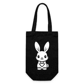 Kleiner Baby-Hase - Geschenkbeutel für Flaschen - Schwarz - Vorne