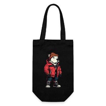 Bull Terrier Chien Mode Hiver - Sac à bouteille - noir - Devant