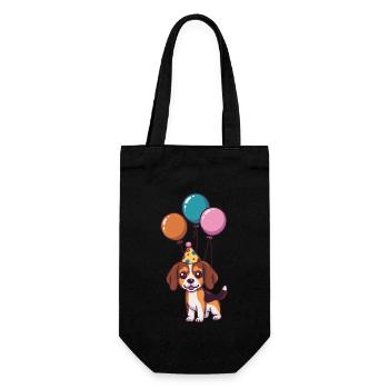 Beagle Hunde Geburtstag Comic Niedlich - Geschenkbeutel für Flaschen - Schwarz - Vorne