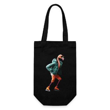 Flamingo - Geschenkbeutel für Flaschen - Schwarz - Vorne