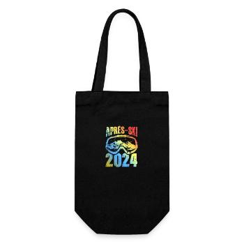 Apres Ski 2024 Ski Brille Bunt - Geschenkbeutel für Flaschen - Schwarz - Vorne