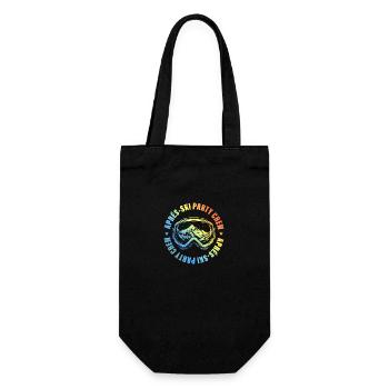 Apres Ski Party Crew Ski Berge Bunt - Geschenkbeutel für Flaschen - Schwarz - Vorne