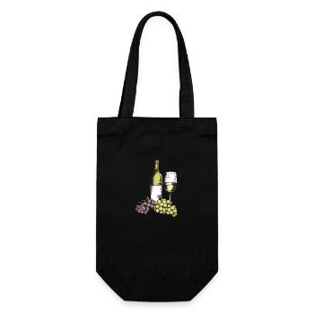 verre à vin vin raisins vin - Sac à bouteille - noir - Devant